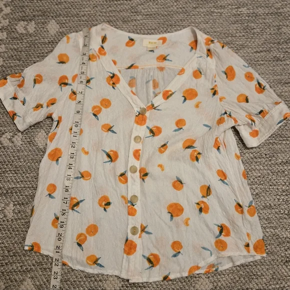 Anthropologie Maeve Hansley Blouse Top 6 Oranges EUC! - Picture 6 of 8